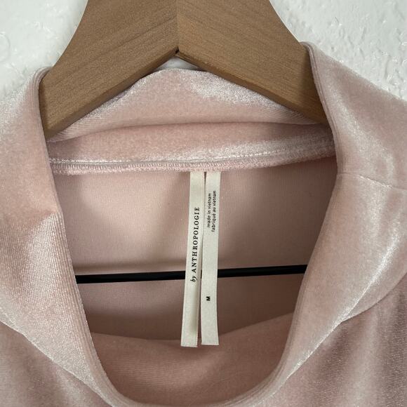 Anthropologie Krisha Velvet Mock Neck Top Size Medium - Picture 4 of 5